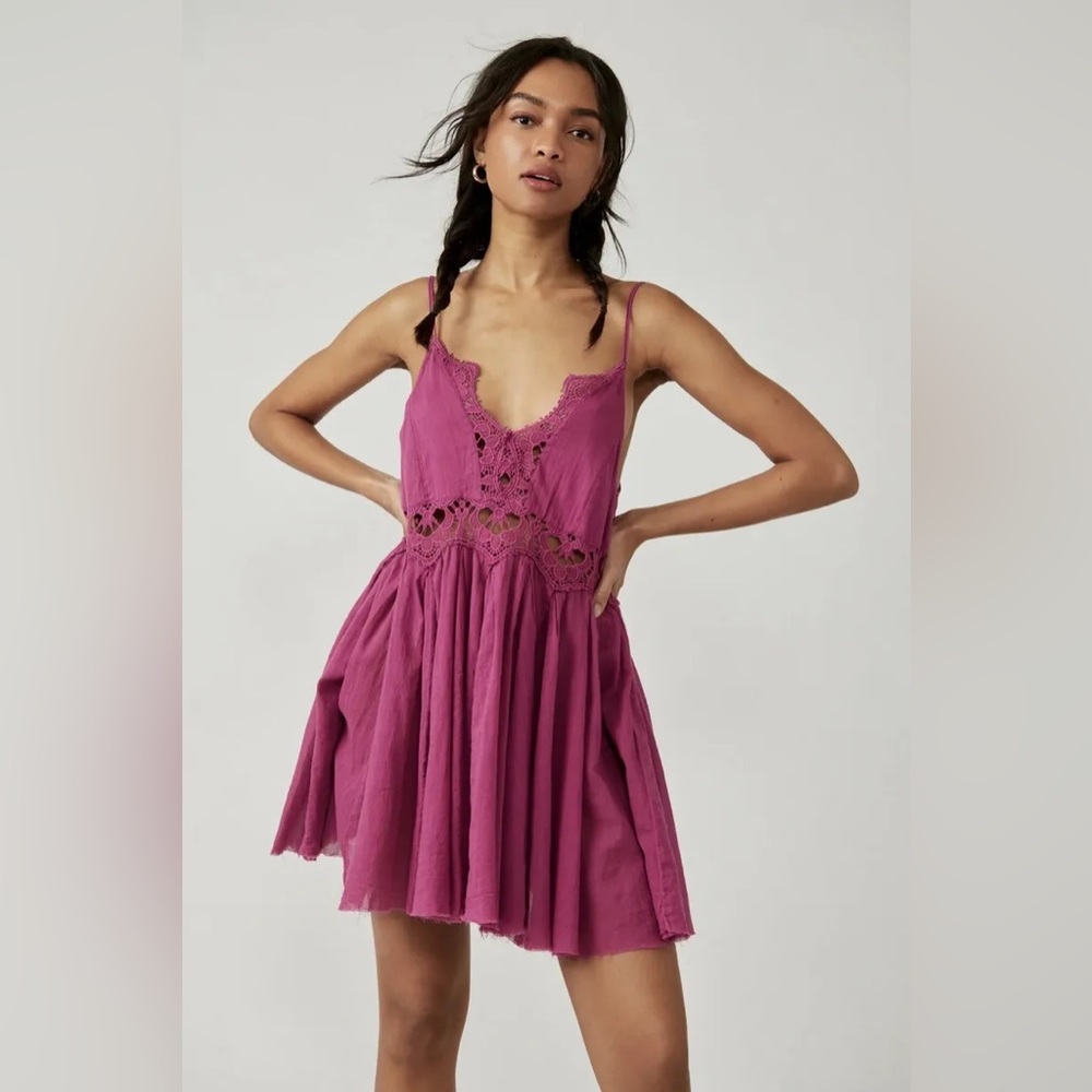 Free People Ilektra Slip Dress in Dahlia Mauve